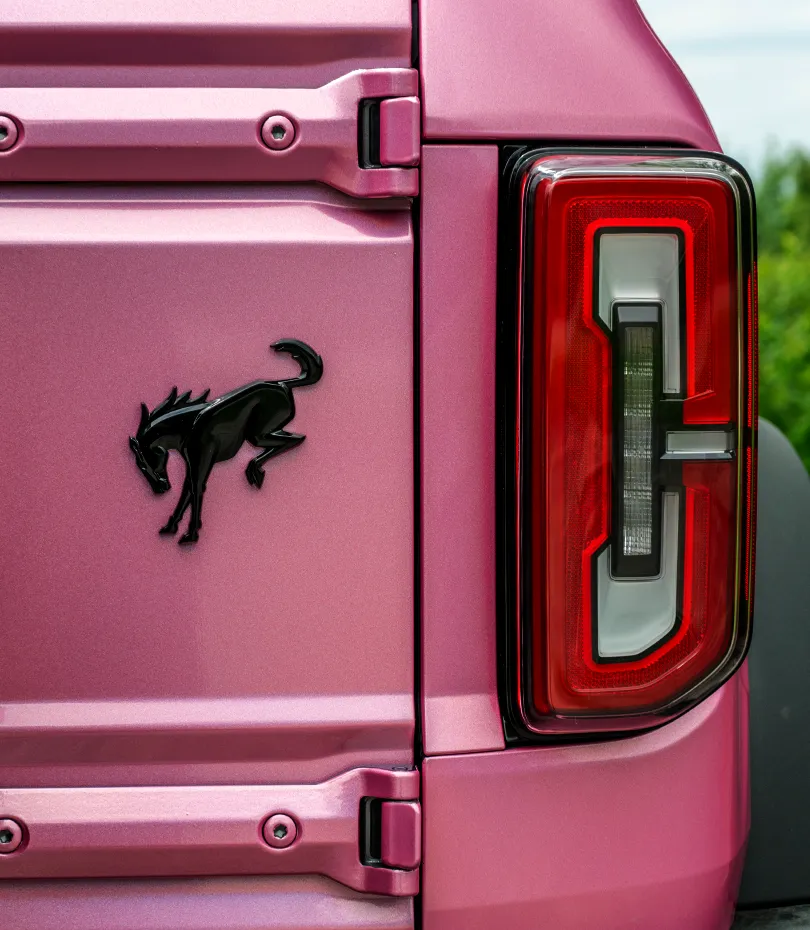 wrapped pink bronco